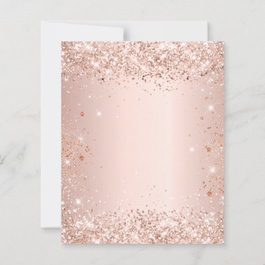 Verjaardagsfeest roos gouden diamanten foto uitnod (Achterkant)