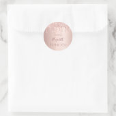Verjaardagsfeest roos gouden druppels dank u ronde sticker (Tas)
