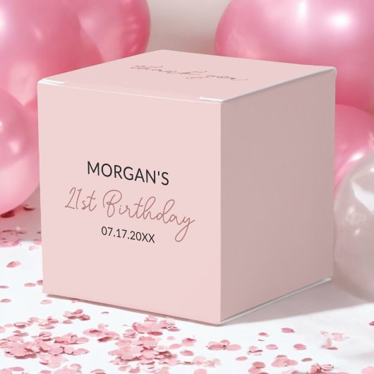 Verjaardagsfeest Roze Bedankt Naam Bedankdoosjes