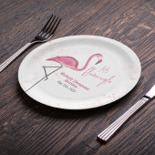 Verjaardagsfeest Roze Flamingo Custom Papieren Bordje