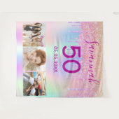 Verjaardagsfeest roze goud roze glitters glazuur f wandkleed (Voorkant (horizontaal))