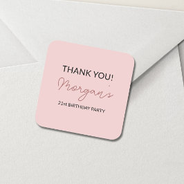 Verjaardagsfeest Roze Mooie Bedankt Vierkante Sticker
