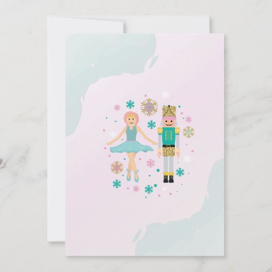 Verjaardagsfeest Roze Notenkraker Kerstballet Kaart (Achterkant)