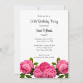 Verjaardagsfeest Roze Rozen Feest  Kaart (Voorkant)