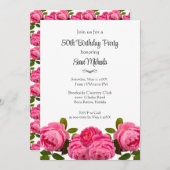 Verjaardagsfeest Roze Rozen Feest  Kaart (Voorkant / Achterkant)