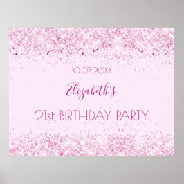 Verjaardagsfeest roze welkomstbord poster