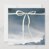 Verjaardagsfeest, Rustieke Blauwe Bloemen Waterver Kaart (Achterkant)