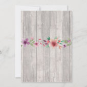 Verjaardagsfeest Rustieke UITNODIGING HOUTEN BLOEM (Achterkant)