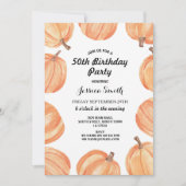 Verjaardagsfeest Rustieke Waterverf Pompoen Herfst Kaart (Voorkant)