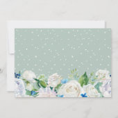 Verjaardagsfeest Sage Groen Blauw Wit Bloemmotief Kaart (Achterkant)