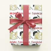 Verjaardagsfeest Schattigee piraat gepersonaliseer Cadeaupapier