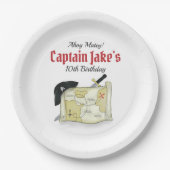 Verjaardagsfeest Schattigee piraat gepersonaliseer Papieren Bordje (Voorkant)