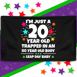 Verjaardagsfeest schrikkeljaar 80ste verjaardag sc spandoek