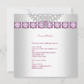 Verjaardagsfeest Sering Roze Zilver Wit Diamanten Kaart (Achterkant)
