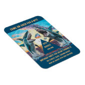 Verjaardagsfeest-Shark Breaking voor glanzende Par Magneet (Rechterzijde)