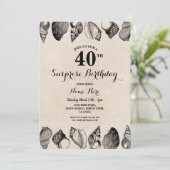 Verjaardagsfeest Shells Ocean Beach Zee Mannen Vro Kaart (Staand voorkant)