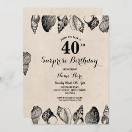 Verjaardagsfeest Shells Ocean Beach Zee Mannen Vro Kaart