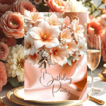 Verjaardagsfeest Silk Peach Roze Bloemen
