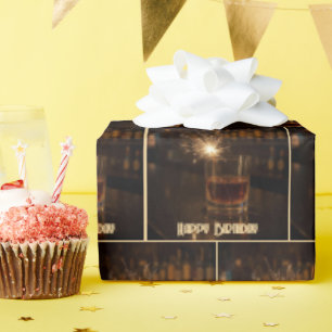 Verjaardagsfeest Sparkler in een glas Whiskey Cadeaupapier