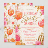 Verjaardagsfeest Spritz Citrus Cocktailfeest Kaart (Voorkant / Achterkant)