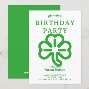 Verjaardagsfeest St. Patrick's Day Groene Klaver Kaart