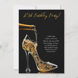 Verjaardagsfeest-Stiletto met Bubbly Kaart