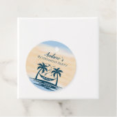 Verjaardagsfeest Strand Palmboom Bedankjes Labels (In situ)