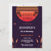 Verjaardagsfeest Sunset Soiree Tropisch Strand Kaart (Voorkant)