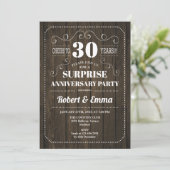 Verjaardagsfeest Surprise 30th Anniversary - Rusti Kaart (Staand voorkant)