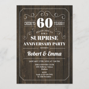 Verjaardagsfeest Surprise 60th Anniversary - Rusti Kaart