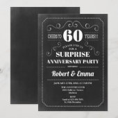 Verjaardagsfeest Surprise 60th - Schoolbord Kaart (Voorkant / Achterkant)