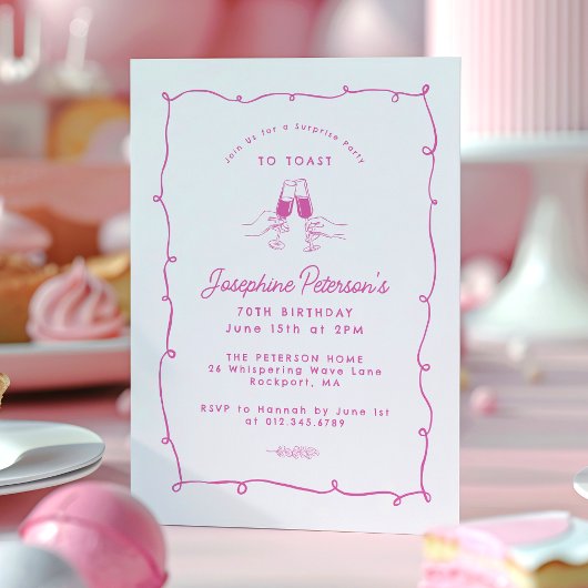 Verjaardagsfeest Surprise Party Whimsical Doodle  Kaart