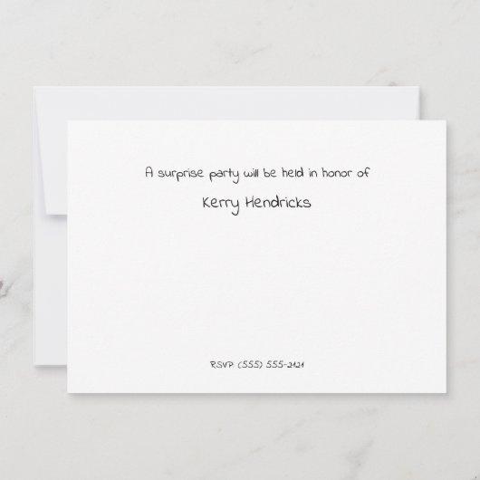 Verjaardagsfeest Surprise Uitnodiging op Schoolbor (Achterkant)