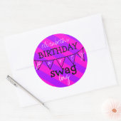 Verjaardagsfeest Swag Bag Ronde Sticker (Envelop)