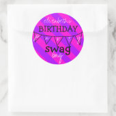 Verjaardagsfeest Swag Bag Ronde Sticker (Tas)