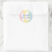 Verjaardagsfeest Sweet 16 Blauwe Metallic Ronde Sticker (Tas)