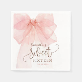 Verjaardagsfeest Sweet 16 Roze Strik Servet