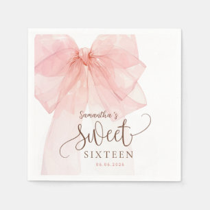 Verjaardagsfeest Sweet 16 Roze Strik Servet