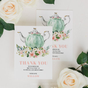 Verjaardagsfeest Tea Party Bedankt Card Kaart