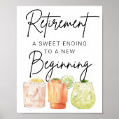 Verjaardagsfeest Teken voor Pensioen, Nieuw Begin Poster (Voorkant)