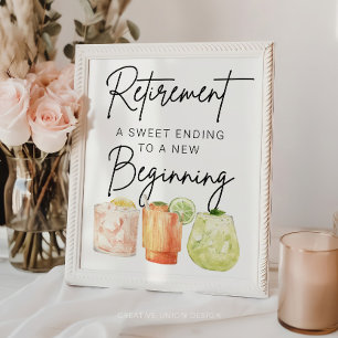 Verjaardagsfeest Teken voor Pensioen, Nieuw Begin Poster