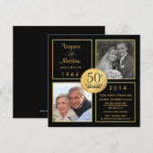 Verjaardagsfeest ter ere van 50 jaar huwelijksjubi kaart (Voorkant / Achterkant)