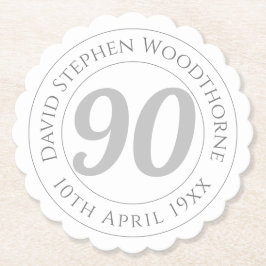 Verjaardagsfeest ter ere van 90 jaar kartonnen onderzetters