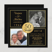 Verjaardagsfeest ter ere van de 50e gouden huwelij kaart (Voorkant / Achterkant)