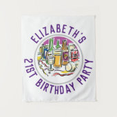 Verjaardagsfeest ter ere van je 21e verjaardag wandkleed (Voorkant)