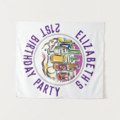 Verjaardagsfeest ter ere van je 21e verjaardag wandkleed (Voorkant (horizontaal))
