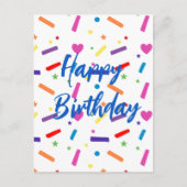 Verjaardagsfeest Thema met Strooisel Briefkaart (Voorkant)