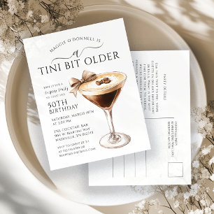 VERJAARDAGSFEEST Tini Een Beetje Ouder Martini 50t Uitnodiging Briefkaart