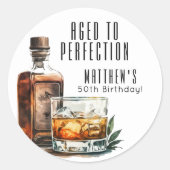 Verjaardagsfeest tot in de perfectie ronde sticker (Voorkant)