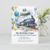 Verjaardagsfeest Trein Kind Verjaardagsuitnodiging Kaart (Staand voorkant)